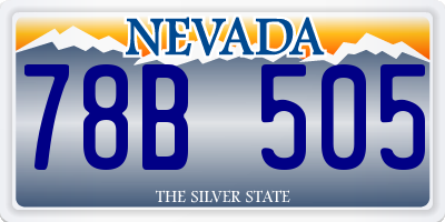 NV license plate 78B505
