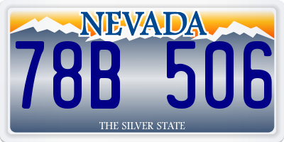 NV license plate 78B506