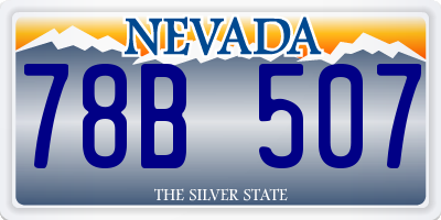 NV license plate 78B507
