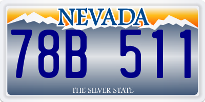 NV license plate 78B511