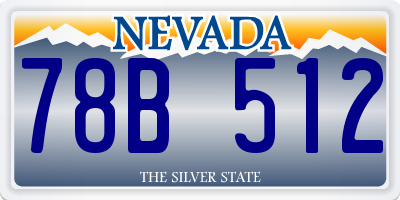 NV license plate 78B512