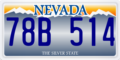 NV license plate 78B514
