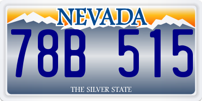 NV license plate 78B515