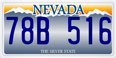 NV license plate 78B516