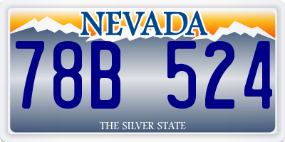 NV license plate 78B524