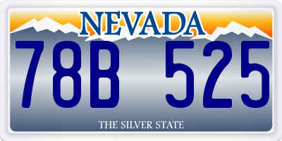 NV license plate 78B525