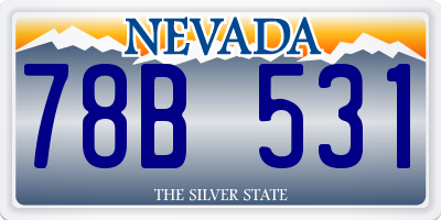 NV license plate 78B531