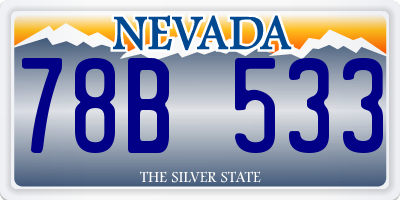 NV license plate 78B533