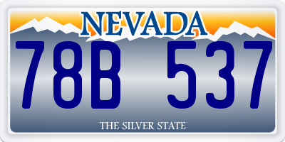 NV license plate 78B537