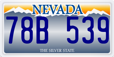 NV license plate 78B539