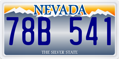 NV license plate 78B541