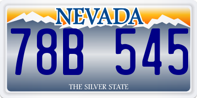 NV license plate 78B545