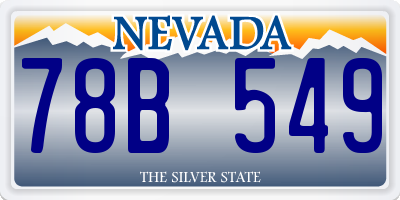 NV license plate 78B549