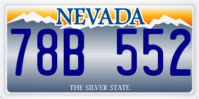 NV license plate 78B552