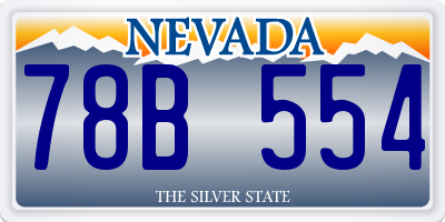 NV license plate 78B554