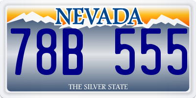 NV license plate 78B555