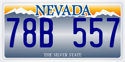 NV license plate 78B557