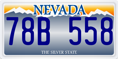 NV license plate 78B558