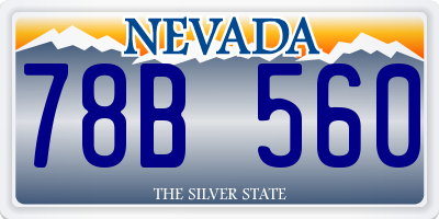 NV license plate 78B560