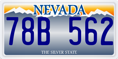 NV license plate 78B562