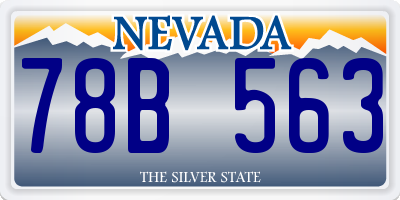 NV license plate 78B563