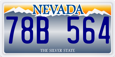 NV license plate 78B564