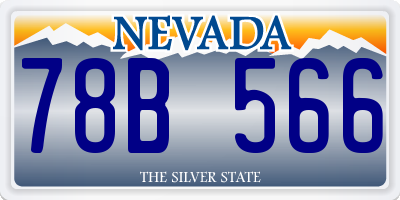 NV license plate 78B566