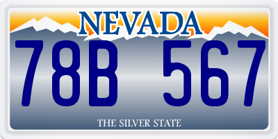 NV license plate 78B567