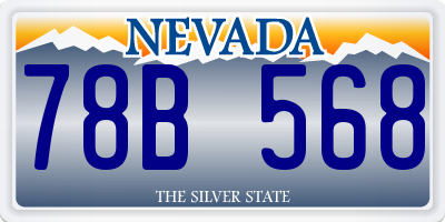 NV license plate 78B568