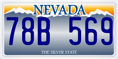 NV license plate 78B569