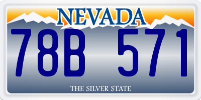 NV license plate 78B571