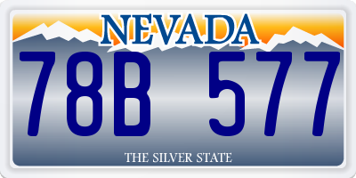 NV license plate 78B577