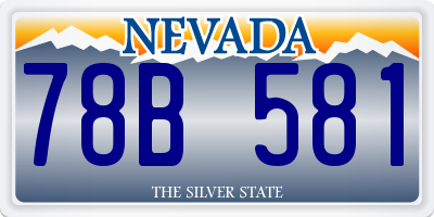NV license plate 78B581