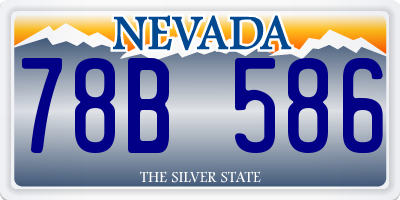 NV license plate 78B586