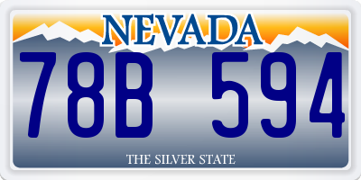 NV license plate 78B594