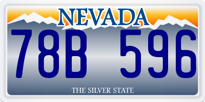 NV license plate 78B596