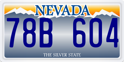 NV license plate 78B604