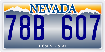 NV license plate 78B607