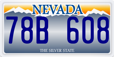 NV license plate 78B608