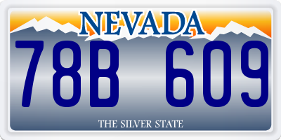 NV license plate 78B609
