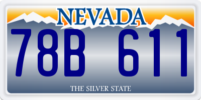 NV license plate 78B611
