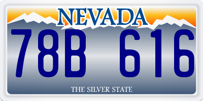 NV license plate 78B616