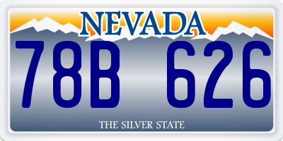 NV license plate 78B626