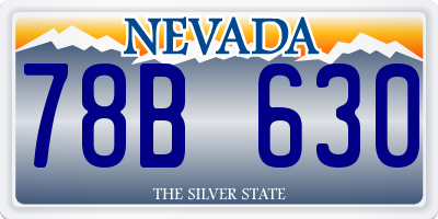 NV license plate 78B630
