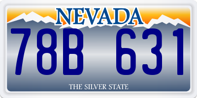 NV license plate 78B631