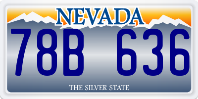 NV license plate 78B636
