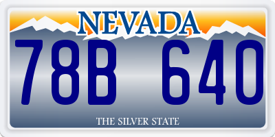 NV license plate 78B640