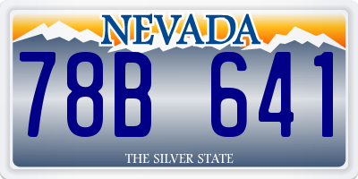 NV license plate 78B641