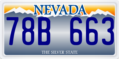 NV license plate 78B663