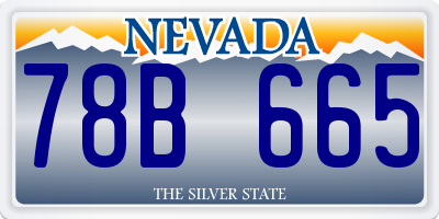NV license plate 78B665